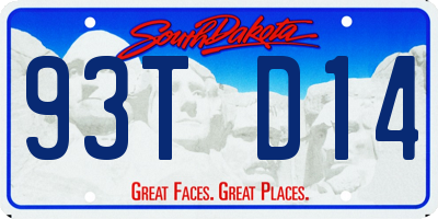 SD license plate 93TD14