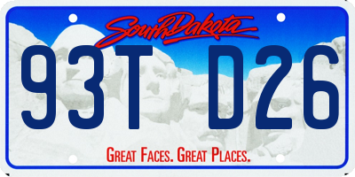 SD license plate 93TD26