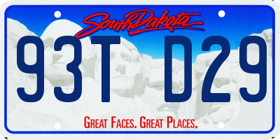 SD license plate 93TD29
