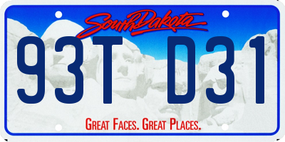 SD license plate 93TD31