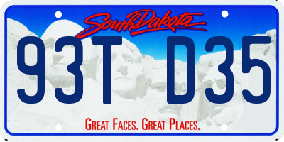 SD license plate 93TD35