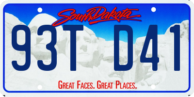 SD license plate 93TD41