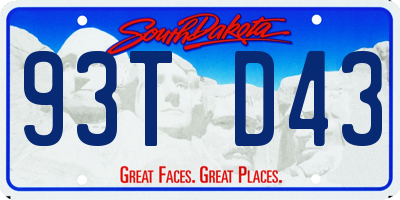 SD license plate 93TD43