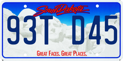 SD license plate 93TD45