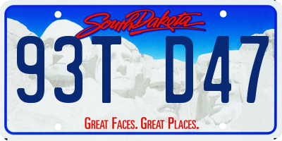 SD license plate 93TD47