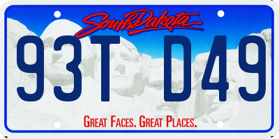 SD license plate 93TD49