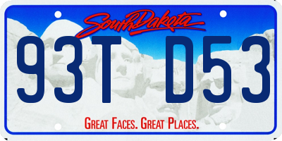 SD license plate 93TD53
