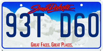 SD license plate 93TD60