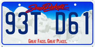 SD license plate 93TD61