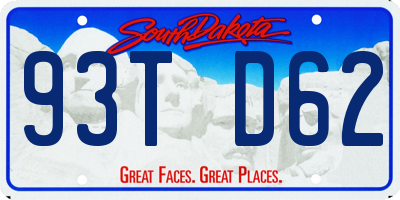 SD license plate 93TD62