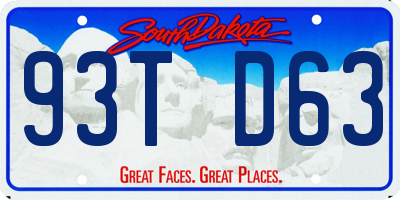 SD license plate 93TD63