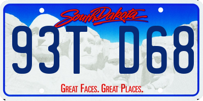 SD license plate 93TD68