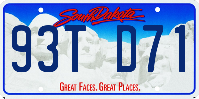 SD license plate 93TD71