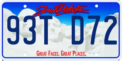 SD license plate 93TD72