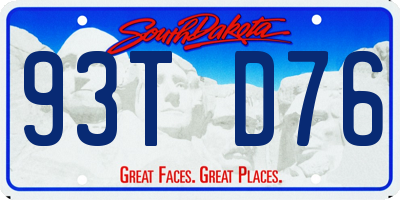 SD license plate 93TD76