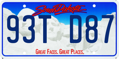 SD license plate 93TD87