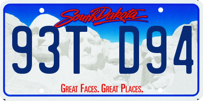 SD license plate 93TD94