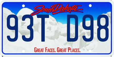 SD license plate 93TD98