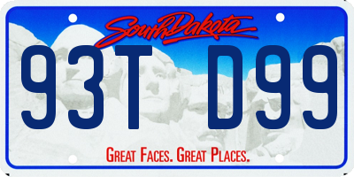 SD license plate 93TD99