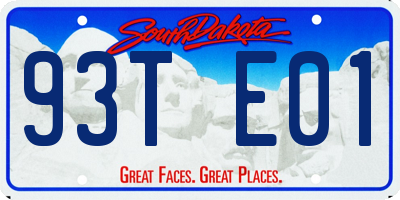 SD license plate 93TE01