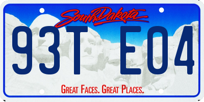 SD license plate 93TE04