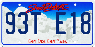 SD license plate 93TE18