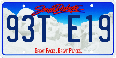 SD license plate 93TE19