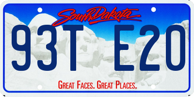 SD license plate 93TE20