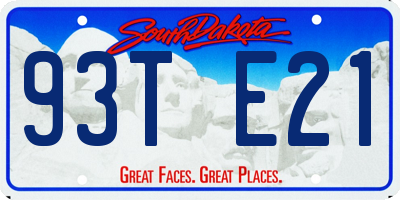 SD license plate 93TE21