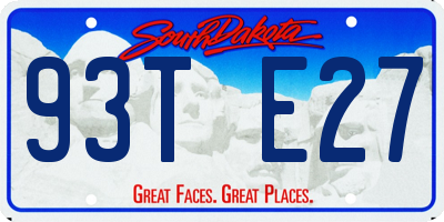SD license plate 93TE27