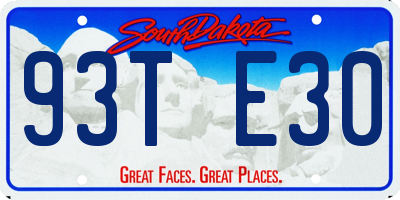 SD license plate 93TE30
