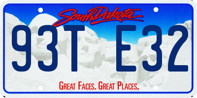 SD license plate 93TE32