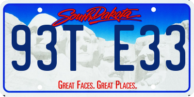 SD license plate 93TE33