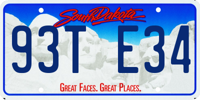 SD license plate 93TE34