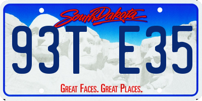 SD license plate 93TE35