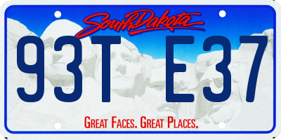 SD license plate 93TE37