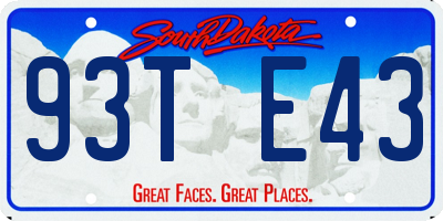 SD license plate 93TE43