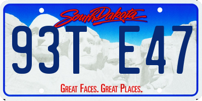 SD license plate 93TE47