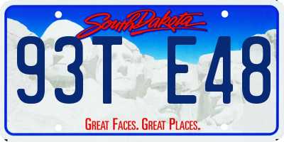 SD license plate 93TE48
