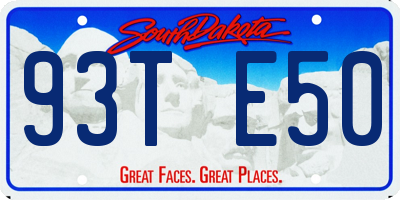 SD license plate 93TE50