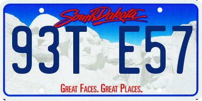 SD license plate 93TE57
