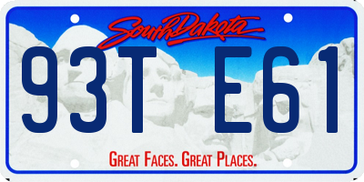 SD license plate 93TE61