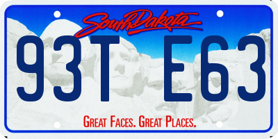 SD license plate 93TE63