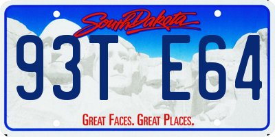 SD license plate 93TE64
