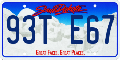 SD license plate 93TE67