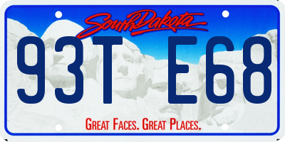 SD license plate 93TE68