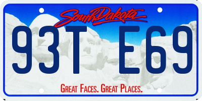 SD license plate 93TE69
