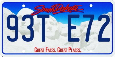 SD license plate 93TE72