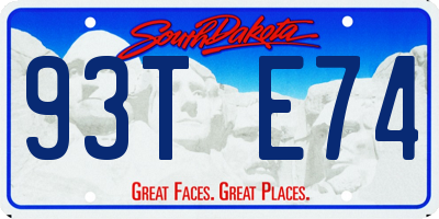 SD license plate 93TE74