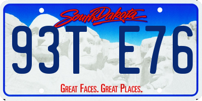 SD license plate 93TE76